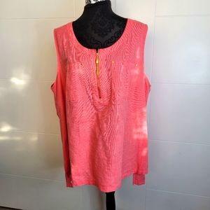 Ellen Tracy linen plus sized sleeveless top